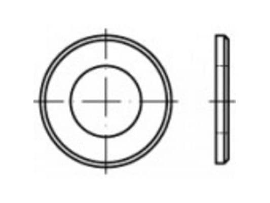 Toolcraft 105398, Flat skive, Stål, Rustfritt stål, Rund, 0,5 mm, 7 mm