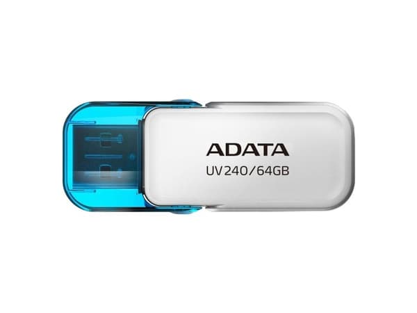 ADATA UV240 - USB-flashstasjon - 64 GB - USB 2.0 - hvit