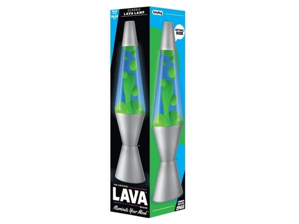 Lava®-lampa grön/blå silverbas 37 cm