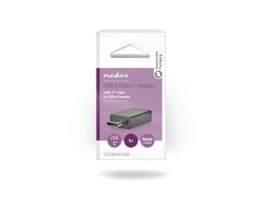 Nedis CCGB64915BK, USB-A, USB-C, Sort