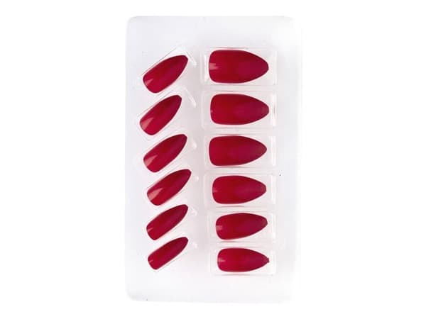 Bordeaux stiletto-naglar, 12 st