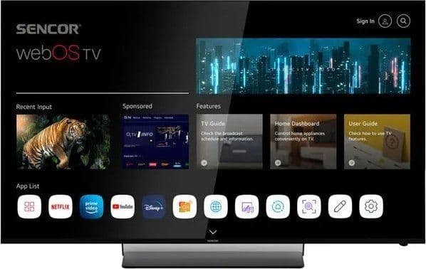 Sencor TV SLE 65US850TCSB SMART WEB OS