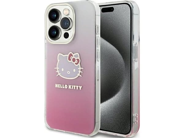 Hello Kitty IML Gradient Electrop Kitty Head dėklas iPhone 13 Pro / 13 - rožinis