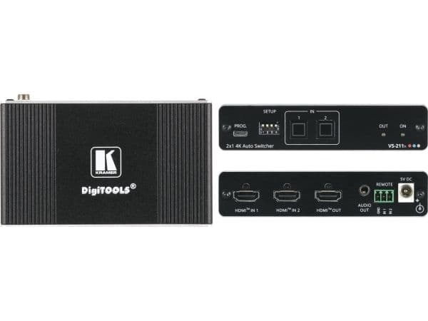 Kramer DigiTOOLS VS-211X - Video/audio switch - 2 x HDMI - stasjonær