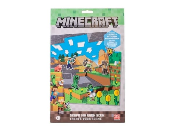 MINECRAFT,  Reusable Sticker set - Create your scene - 2 scenes included