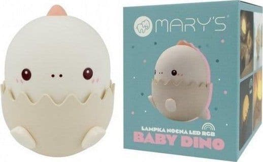 LED nattlys baby dino rosa
