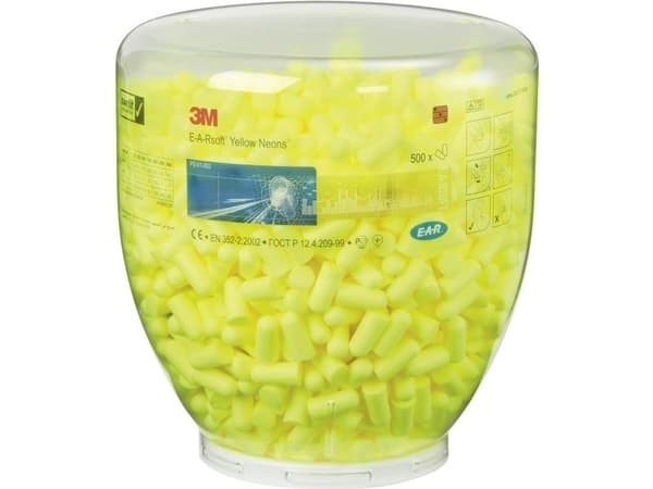 Ørepropper 3M Ear Soft yellow neons, refill - (beholder á 500 par)