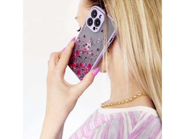 Design-skal för iPhone 12 Pro Max blomma rosa