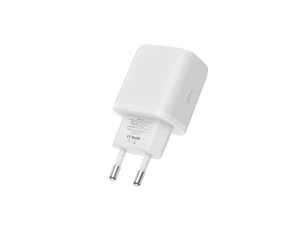 Tech-Protect C20W USB-C PD 20W / USB-A QC 3.0 Charger with USB-C / Lightning Cable - White