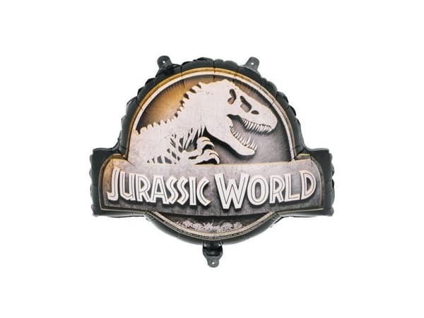 Jurassic World -logolla varustettu ilmapallo