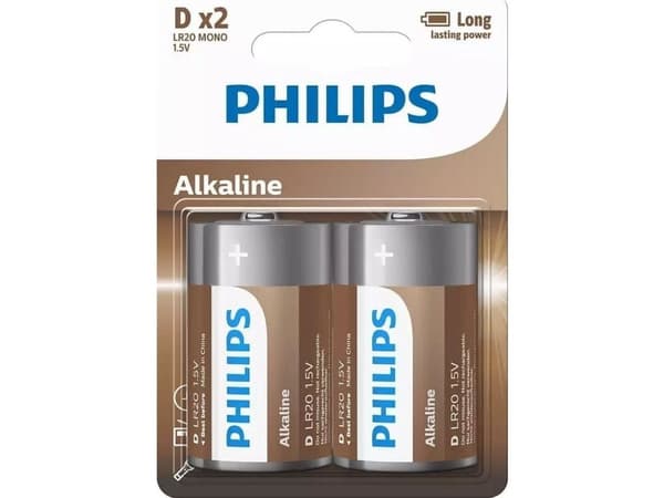 Philips alkaline-batteri D 2-pack - 2110058