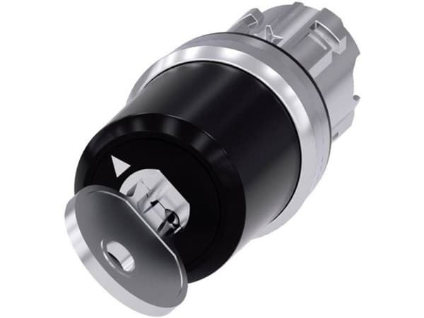 Nyckelafbrytar C 22 mm rund metallpanel 2-pol