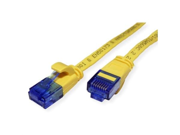VALUE Patchkabel Cat.6A (klass EA) UTP, extra-flach, gelb, 5 m (21.99.2035)