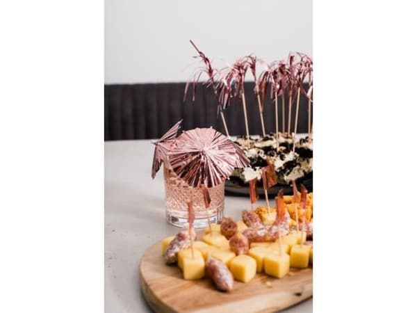 Drinksparasol, rose gold folie