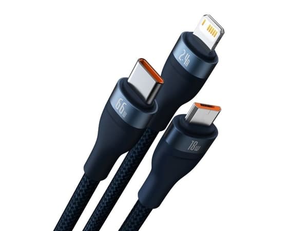 Baseus SUP0003353, 1,2 m, USB A, USB C/Micro USB-A/Lightning, USB 3.2 Gen 1 (3.1 Gen 1), Blå
