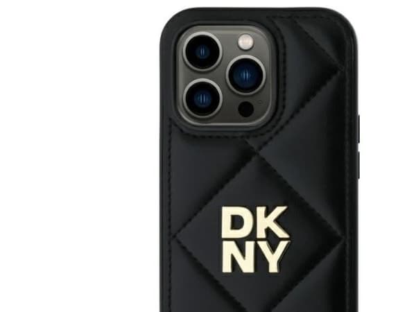 DKNY quiltat Stack Logo-skal till iPhone 14 Pro Max - svart