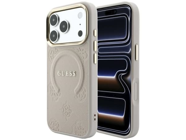 Etui Guess Saffiano Peony & Ring MagSafe do iPhone 18 Pro Max / 17 Pro Max rózowy