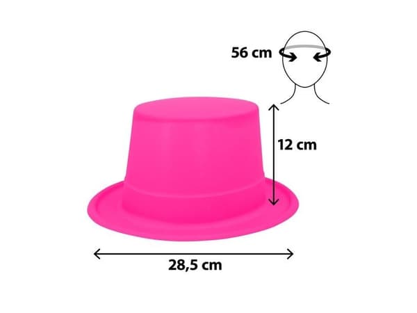 Neon rosa høy hatt UV