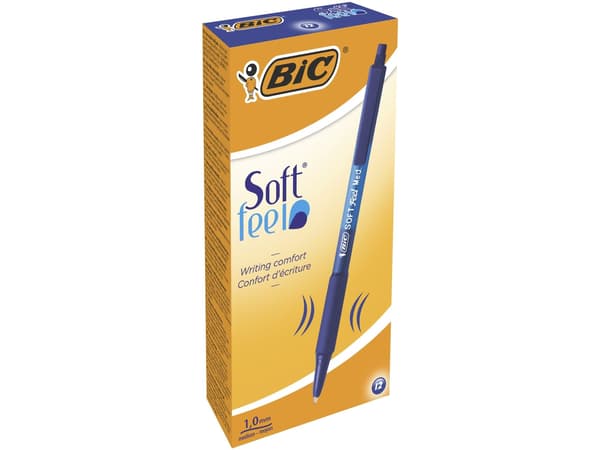 Kuglepen BIC Soft Feel Medium 1.0 mm blå - (12 stk.)