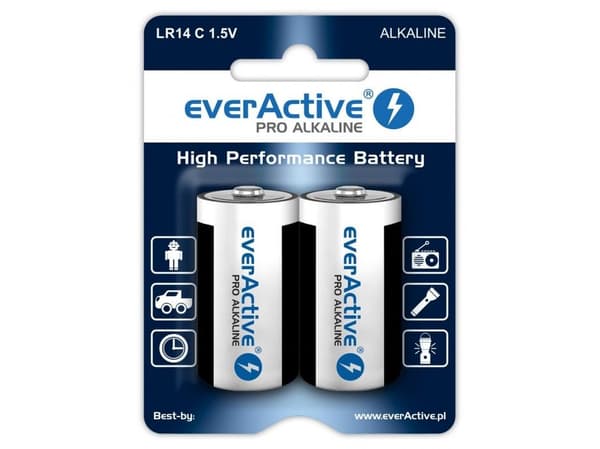 EverActive Pro alkaliparistot LR14 C - läpipainopakkaus 2 kpl.