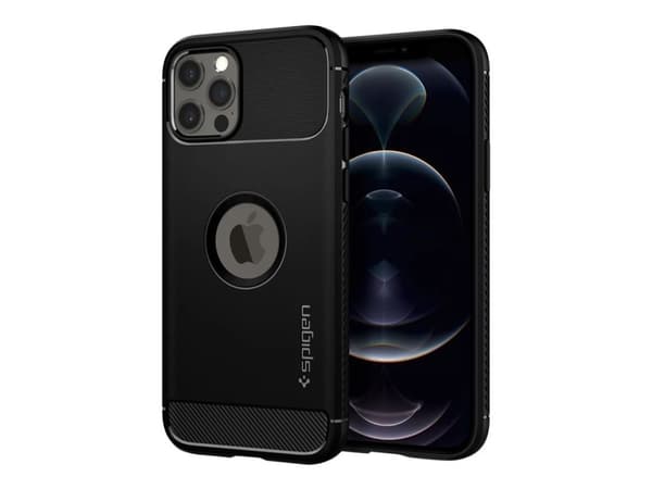 Spigen Rugged Armor, Suojus, Apple, iPhone 12 / iPhone 12 Pro, 15,5 cm (6.1"), Musta