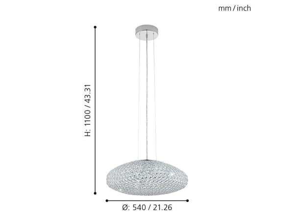 EGLO CLEMENTE pendellampe 3L Ø540 krom