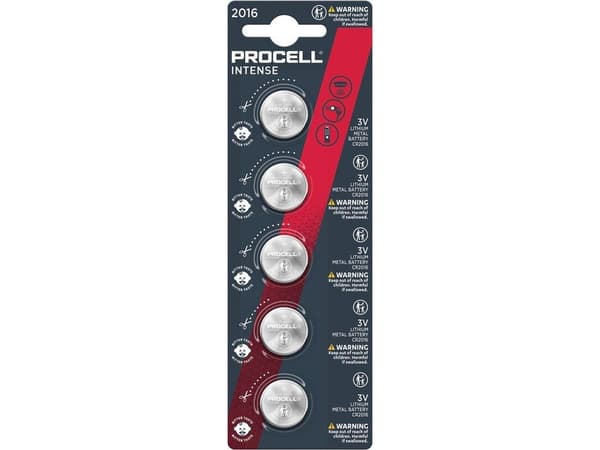 PROCELL Knapcellebatteri CR 2016 3 V 5 stk Lithium Procell Intense Procell Intense