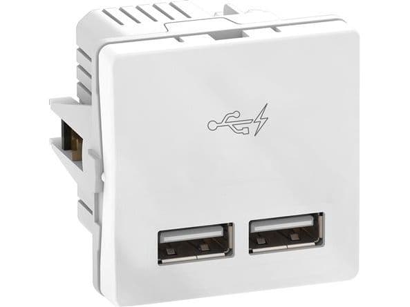Fuga 2x USB-laddare 2,1A 1M vit
