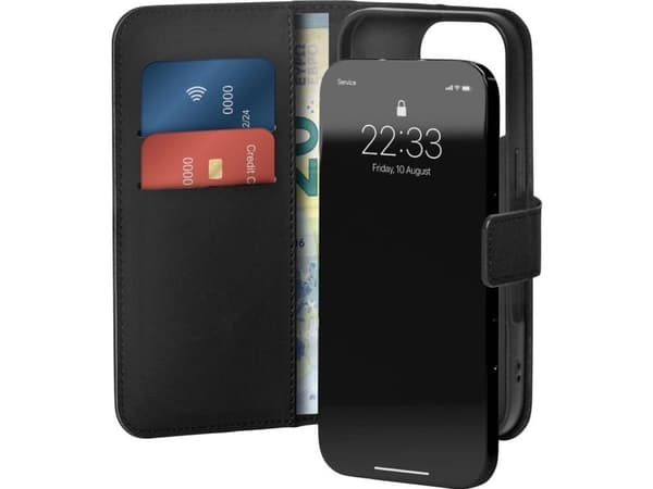 SBS PUIPC16P61BOOKC8BLK, Lompakkokotelo, Apple, iPhone 16 Plus, 16 cm (6.3"), musta