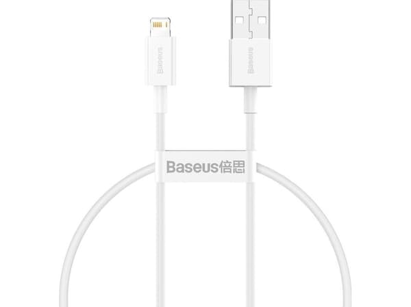 Baseus CALYS-C02, Vit, USB A, Blixt, 2 m, Hanstik, Hanstik