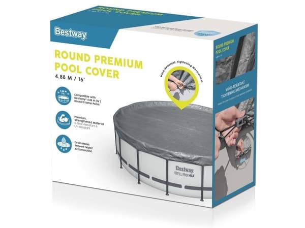 Bestway överdrag 488 cm Premium rund poolskydd