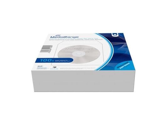 MediaRange BOX162, Överdrag, 1 diskar, Vit, papper, Plast, 124 mm, 124 mm