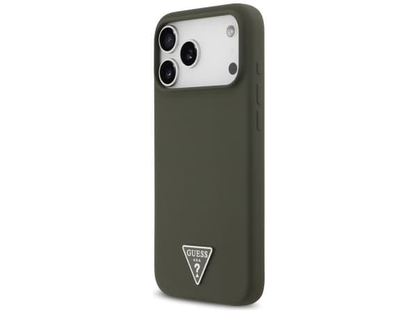 Guess Silicone Triangle Logo MagSafe - Etui iPhone 17 Pro Max (khaki)