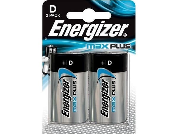 Batteri, Energizer Alkaline Max Plus, D, 1,5 V, 2 stk