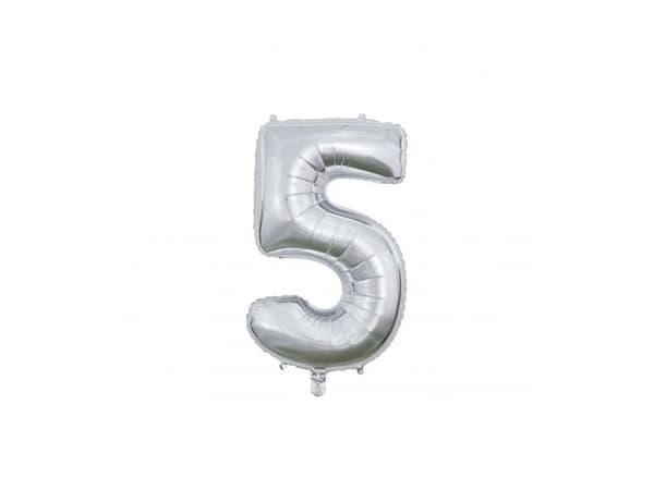 Folieballon 5 Sølv 66 cm
