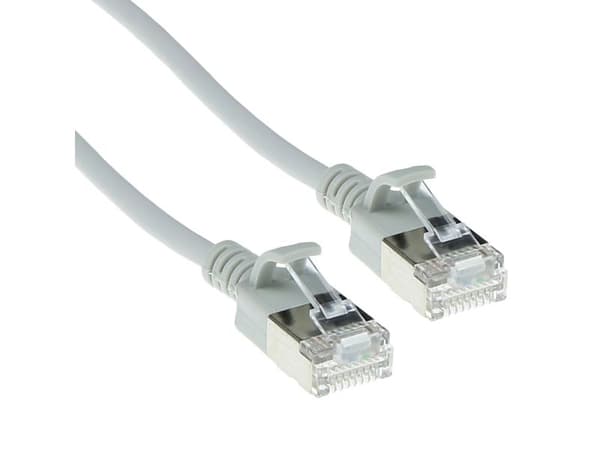ACT grå slimline patchkabel LSZH U/FTP CAT6A datacenter 0,25 meter (DC7052, RJ45)