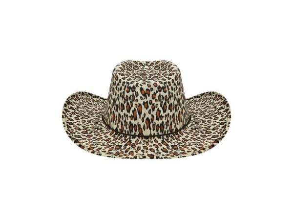 Cowboyhat med leopardmønster