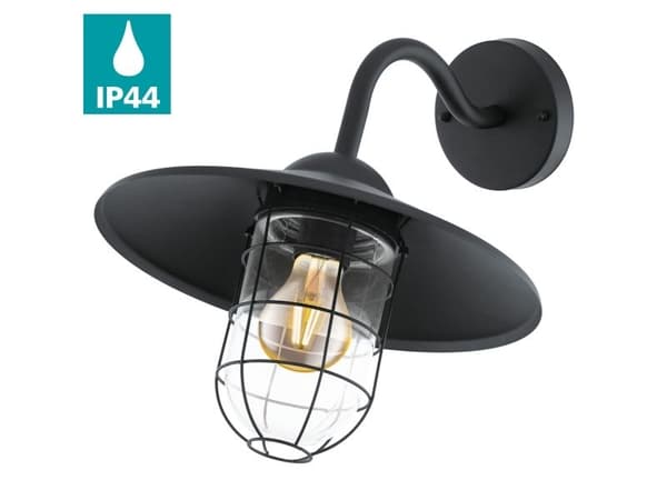 EGLO MELGOA utendørs vegglampe sort