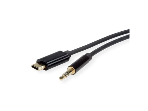 ROLINE 12.03.3218, Sort, Grå, USB C, 3.5mm, 3 m, Hanstik, Hanstik
