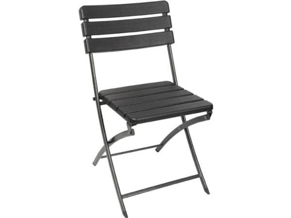Perel FP165W, Måltider, Solid, Hård sits, Hårt ryggstöd, Högdensitetspolyeten (HDPE), Stål, Svart