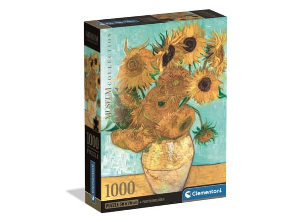 Puslespill Museum Sunflowers - Compact Box, 1000 brikker