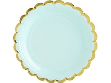 Mint tallerkner med guldkant