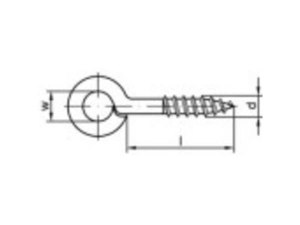 TOOLCRAFT öglebult typ 1 (Ø x L) 6 mm x 10 mm galvaniserat stål 100 st