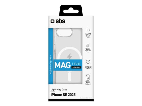 SBS TELIGMAGIPSE25, Suojus, Apple, iPhone 16E, 15,5 cm (6.1"), Läpinäkyvä