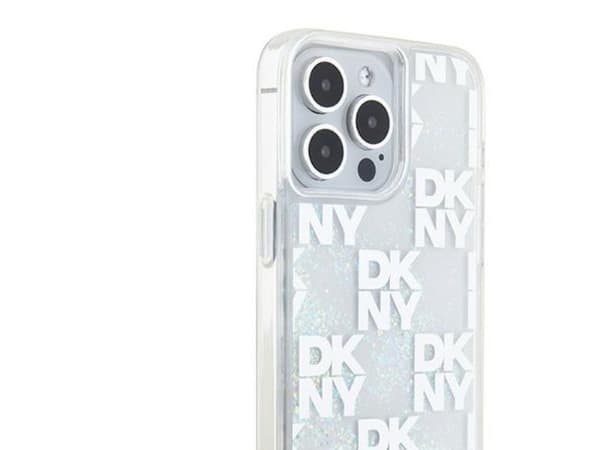 DKNY Liquid Glitter multilogo-etuiet til iPhone 15 Pro Max - hvit