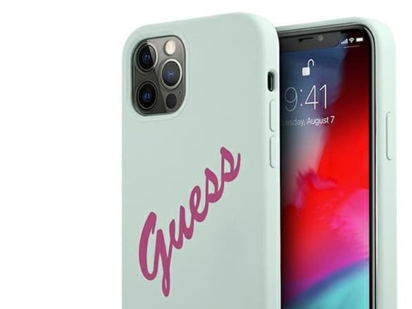 Guess GUHCP12LLSVSBF iPhone 12 Pro Max 6.7 quot;blå fuchsia/blå fuchsia solid silikon vintage