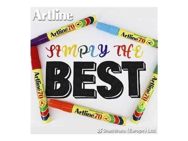 Marker, Artline, EK70, 1,5MM, Spids sort, permanent - (12 stk.)
