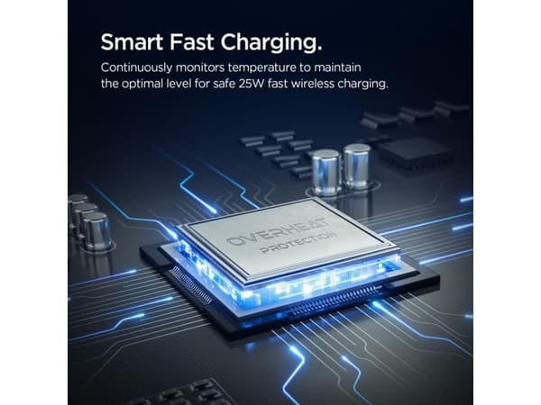 Spigen EV25MFAQ, Automatisk, USB, Trådløs lading, Svart