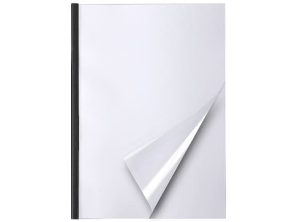Indbindingsomslag A4P, Crystal Flex 121-160 ark, sort