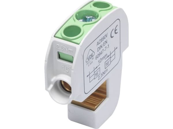 Simet isolerad skenkoppling SBB 16 (86105) SIMBLOCK grön 81550005